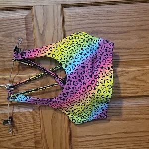 Zyia Rainbow Leopard Light and Tight Strappy bra